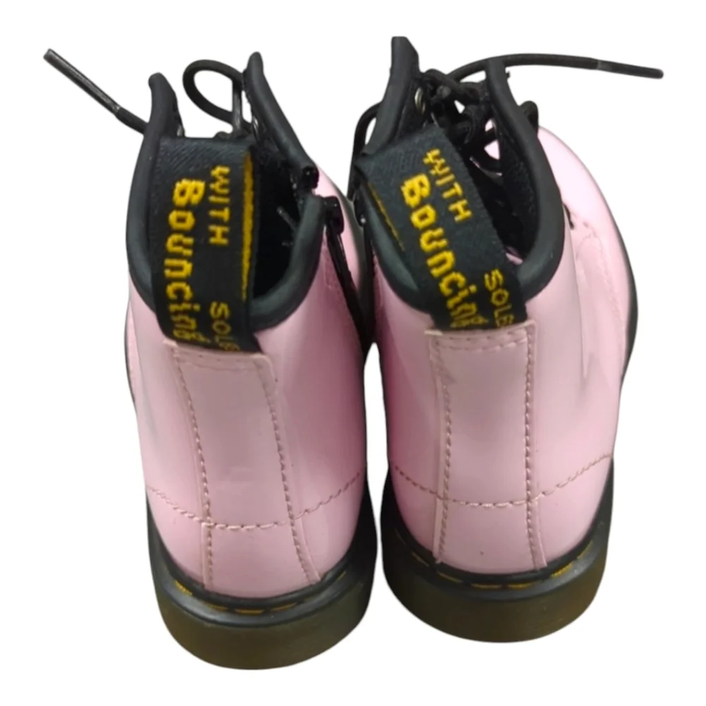 Dr Martens 1460T‎ Pink Shiny Patent Leather Combat Boots Girls Size8